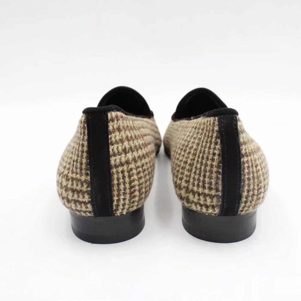 Ambrogio Dellamoda Horsebit Loafers in Rose‎ Houndstooth Size US 10